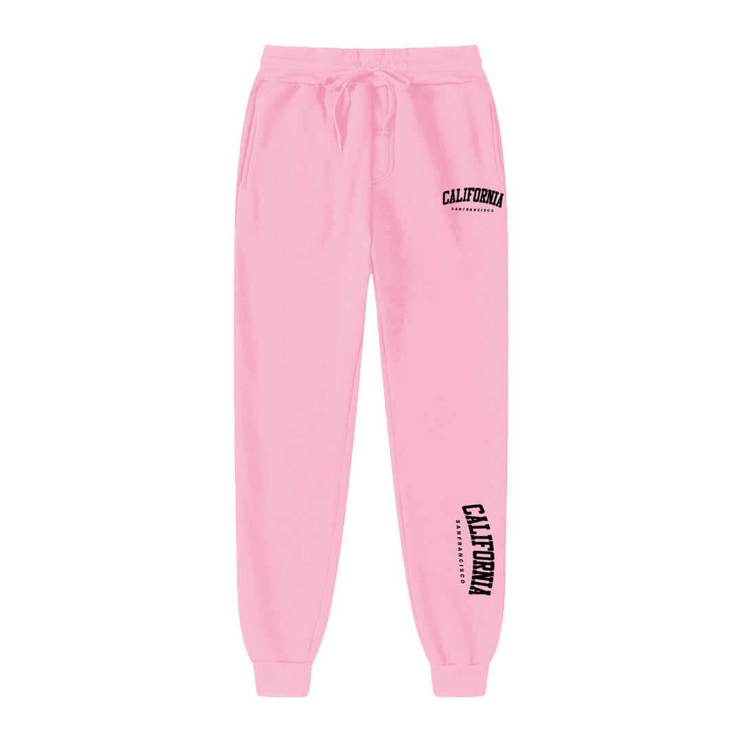 Men Warm Fleece Letter Print Jogger Pants