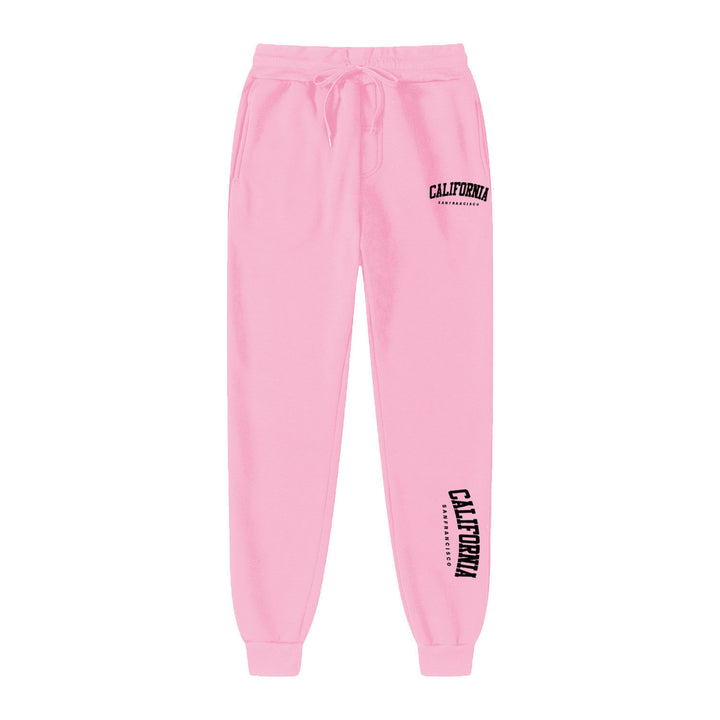Men Warm Fleece Letter Print Jogger Pants