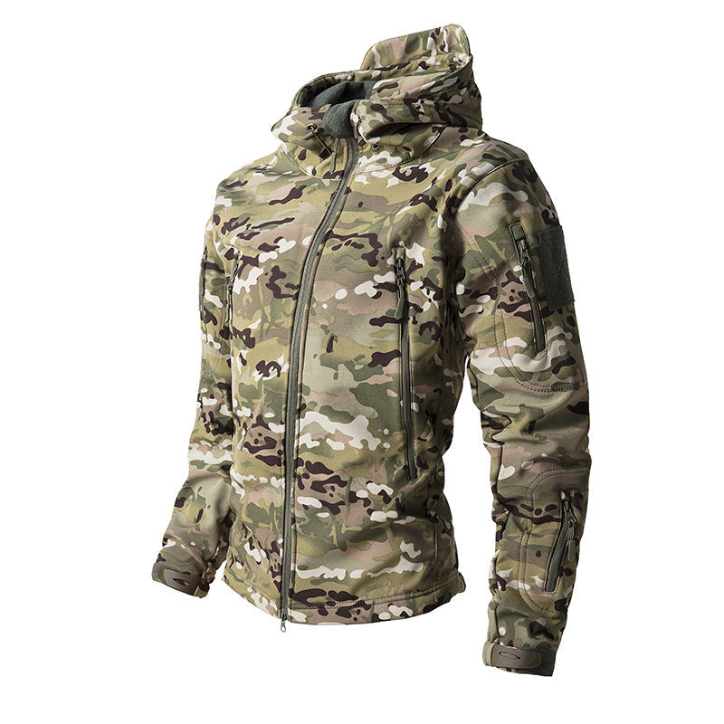 Multi Zip Pocket Outdoor Tactical Hooded Jacket