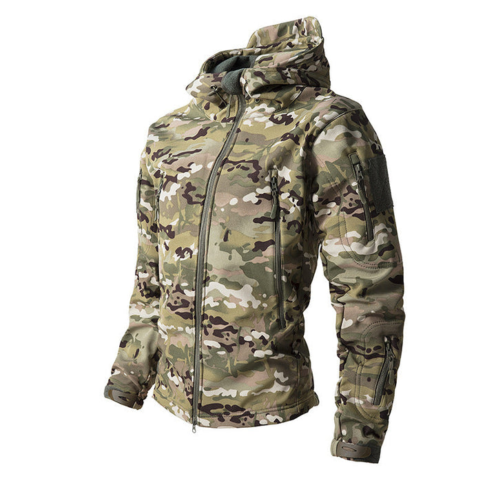 Multi Zip Pocket Outdoor Tactical Hooded Jacket