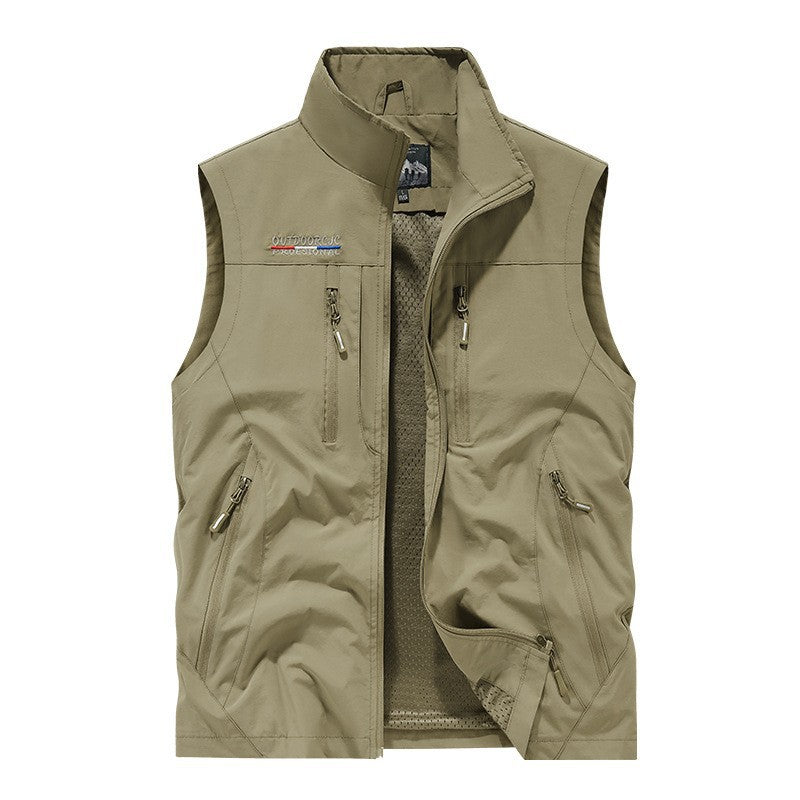 Men Fall Winter Reversible Fleece Lined Vest