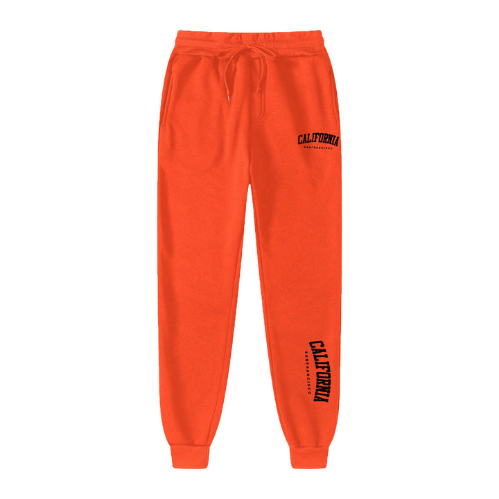 Men Warm Fleece Letter Print Jogger Pants