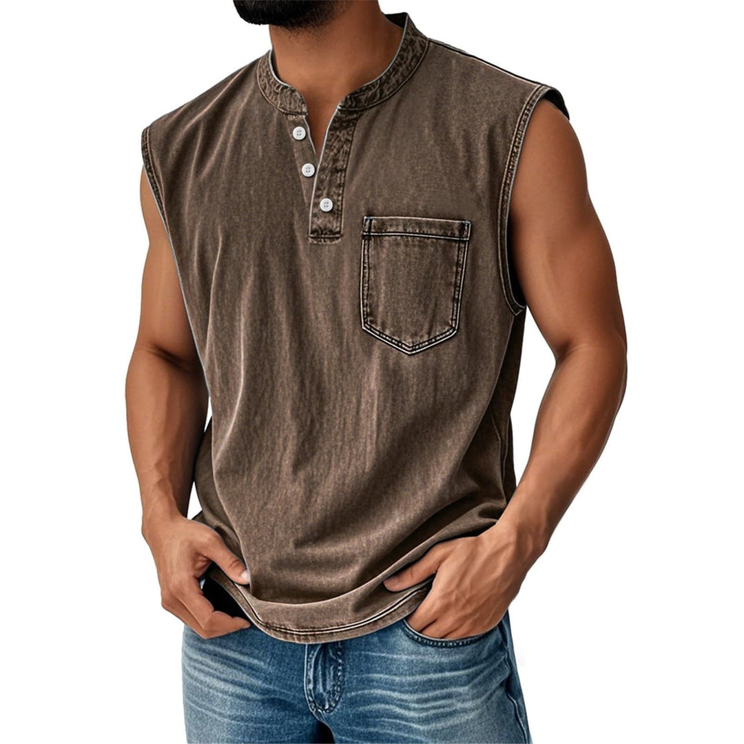 Men’s Sleeveless Henley T-Shirt