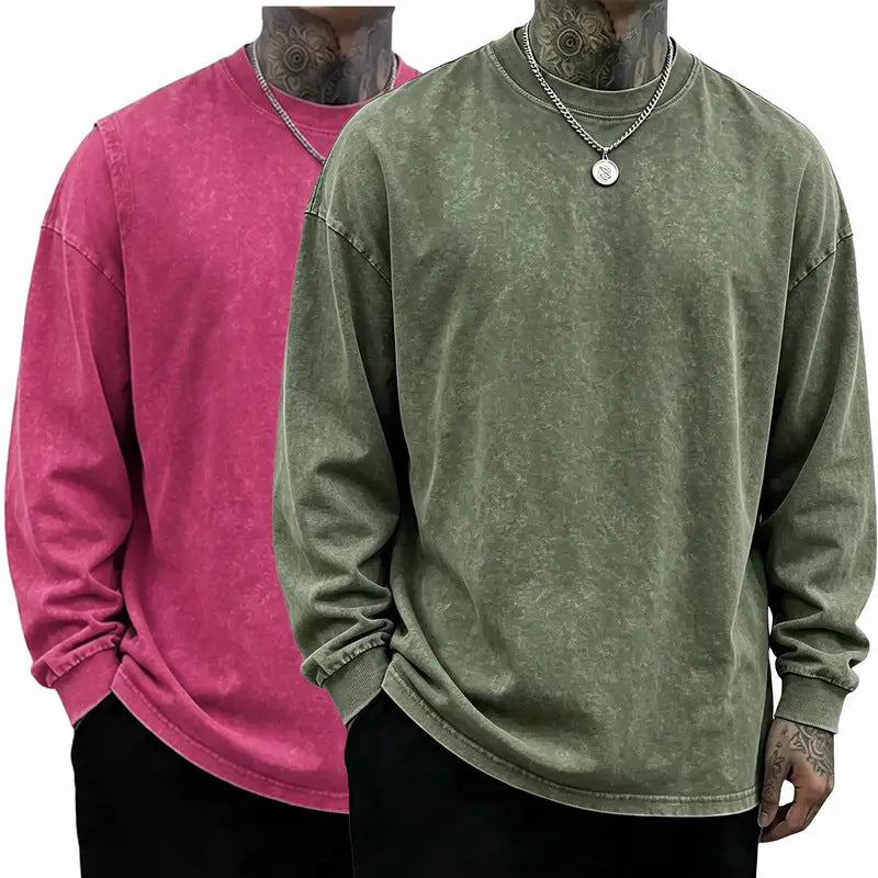 Oversized Casual Washed Long Sleeve Shirt