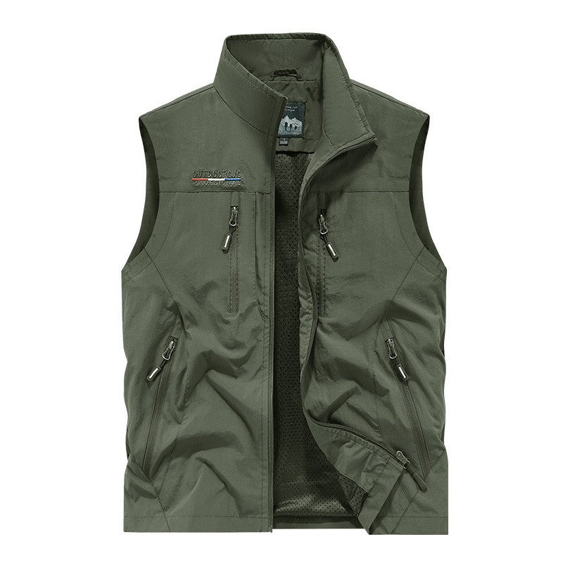 Men Fall Winter Reversible Fleece Lined Vest