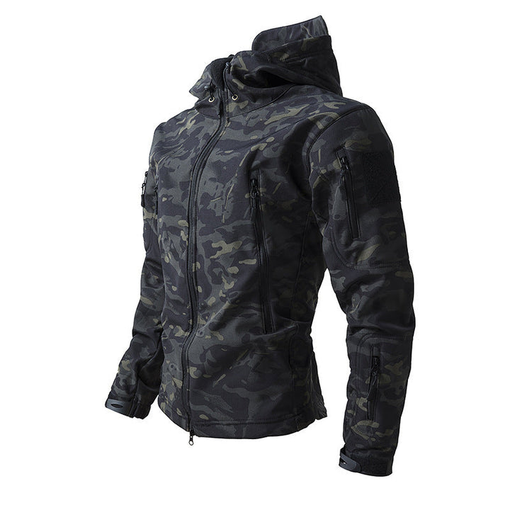 Multi Zip Pocket Outdoor Tactical Hooded Jacket