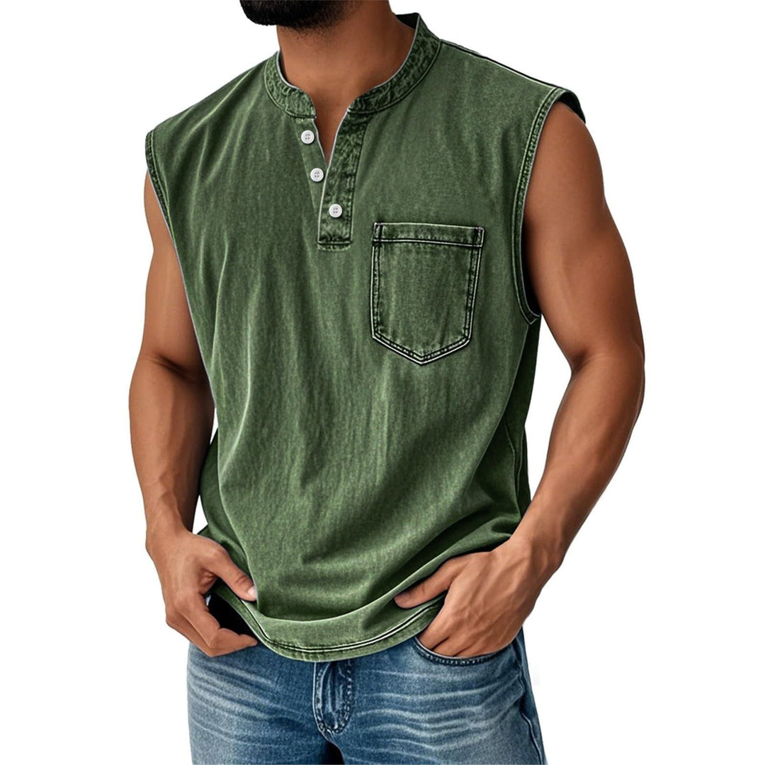 Men’s Sleeveless Henley T-Shirt
