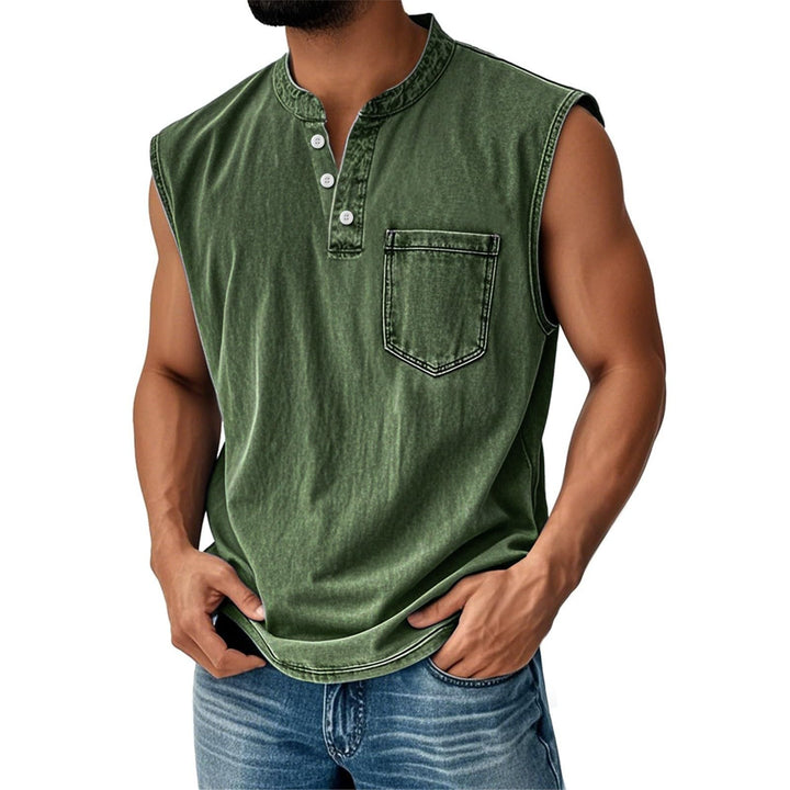 Men’s Sleeveless Henley T-Shirt