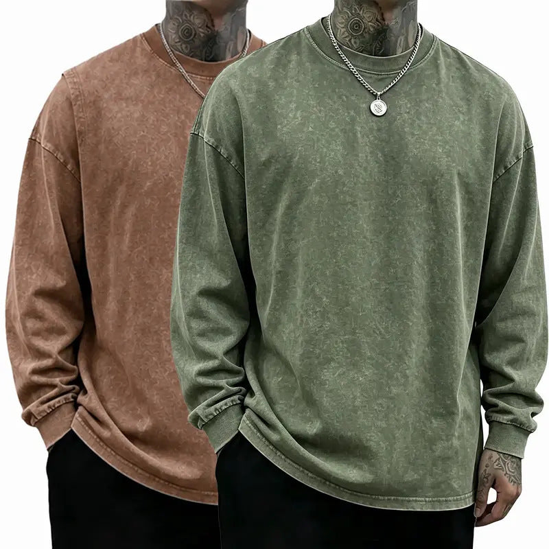 Oversized Casual Washed Long Sleeve Shirt