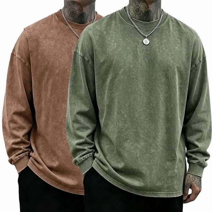 Oversized Casual Washed Long Sleeve Shirt