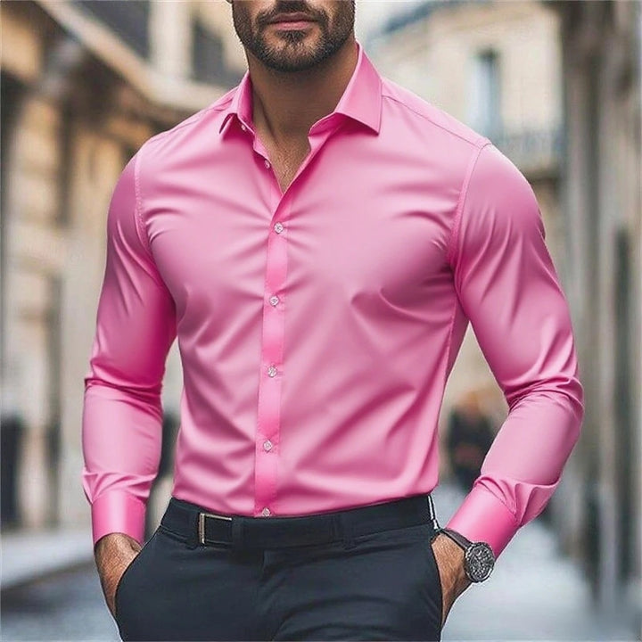 Comfortable solid color long-sleeved shirt
