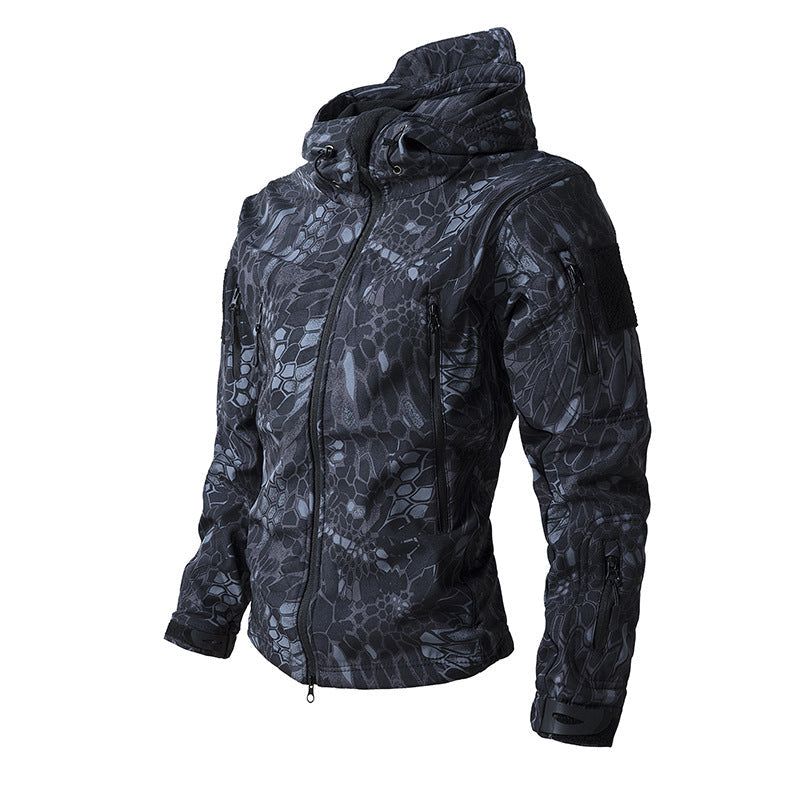 Multi Zip Pocket Outdoor Tactical Hooded Jacket