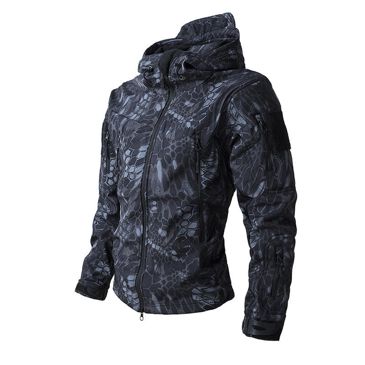 Multi Zip Pocket Outdoor Tactical Hooded Jacket