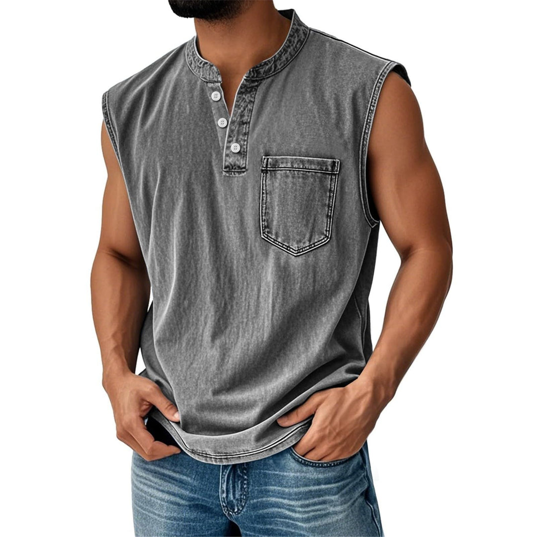 Men’s Sleeveless Henley T-Shirt