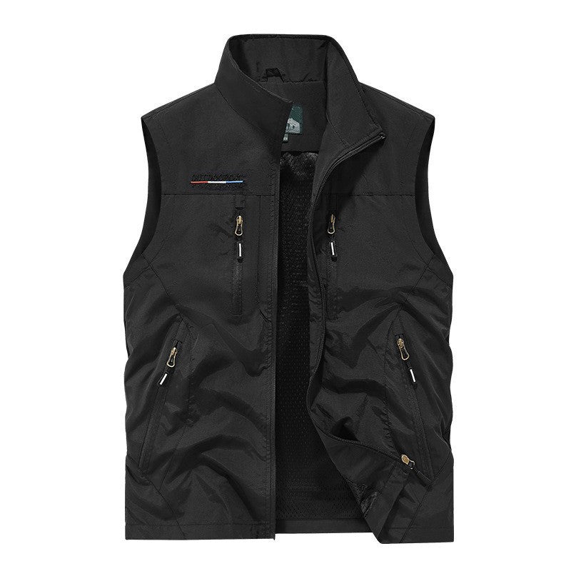 Men Fall Winter Reversible Fleece Lined Vest