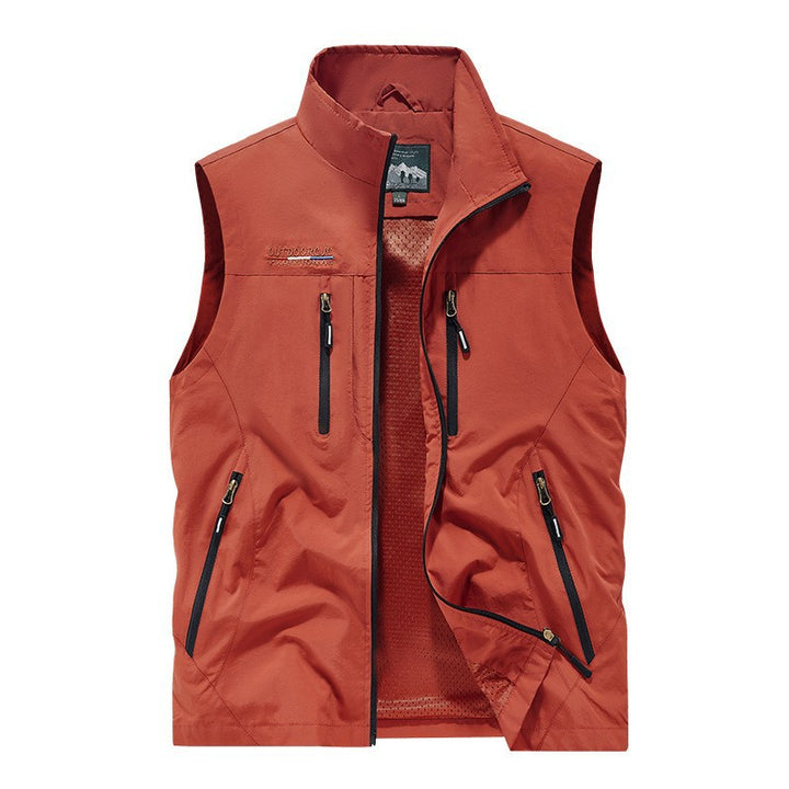 Men Fall Winter Reversible Fleece Lined Vest