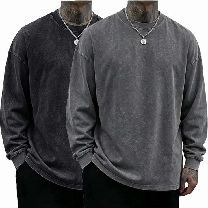 Oversized Casual Washed Long Sleeve Shirt