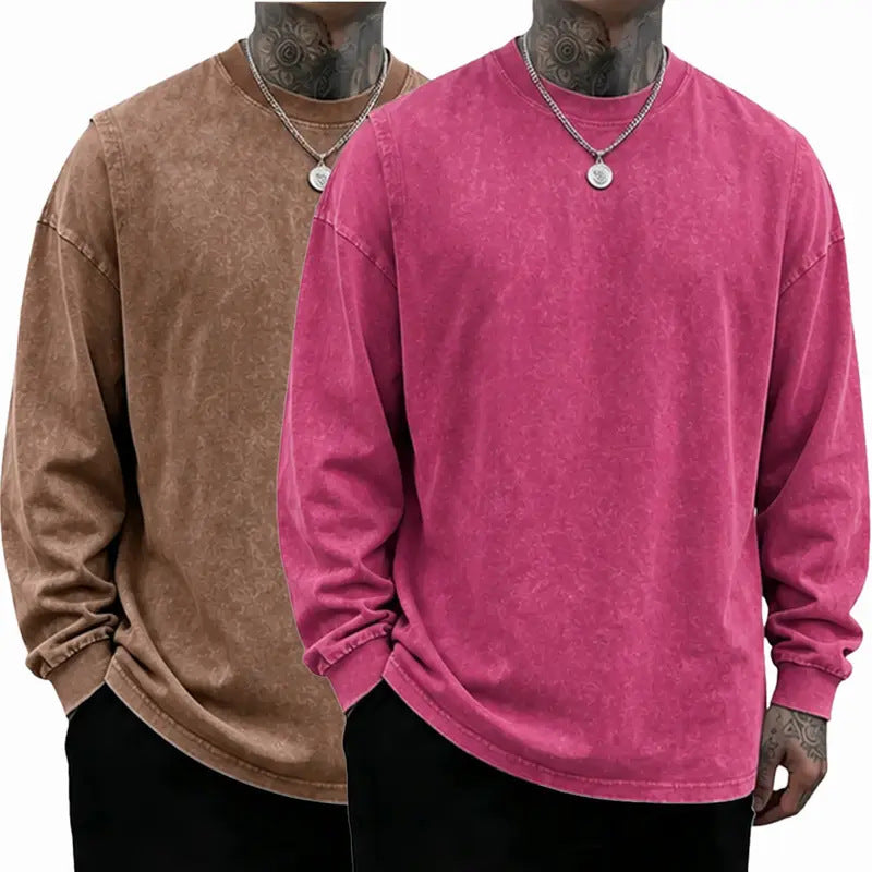 Oversized Casual Washed Long Sleeve Shirt