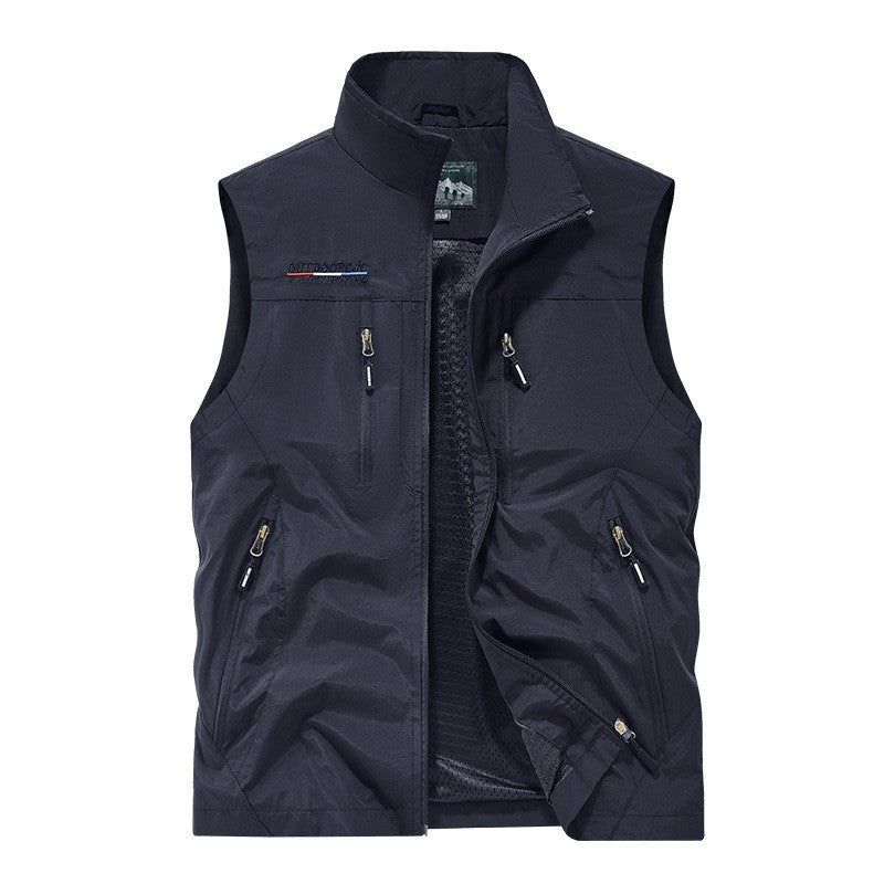 Men Fall Winter Reversible Fleece Lined Vest