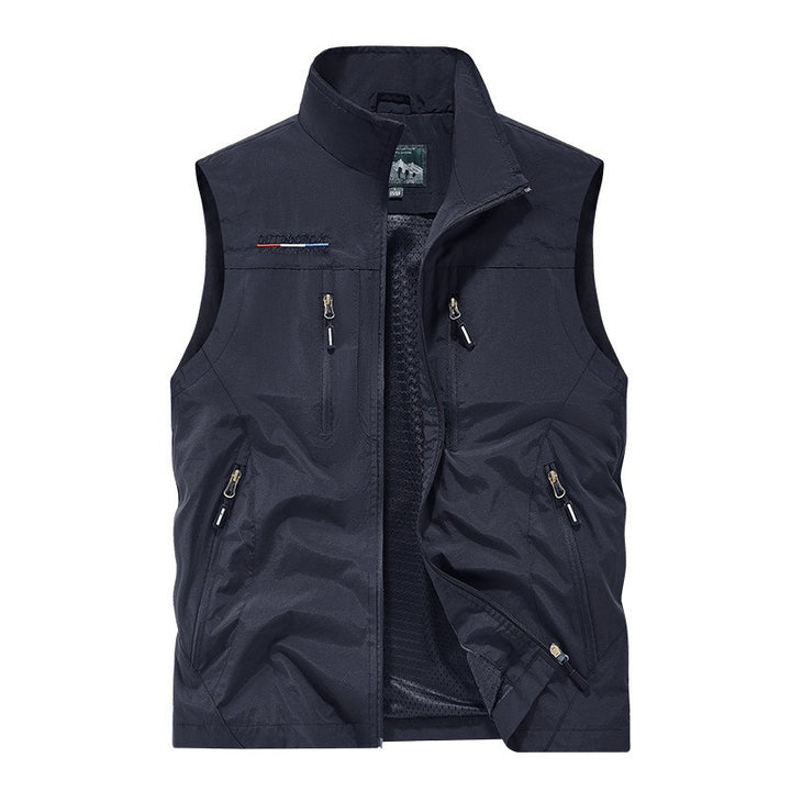 Men Fall Winter Reversible Fleece Lined Vest