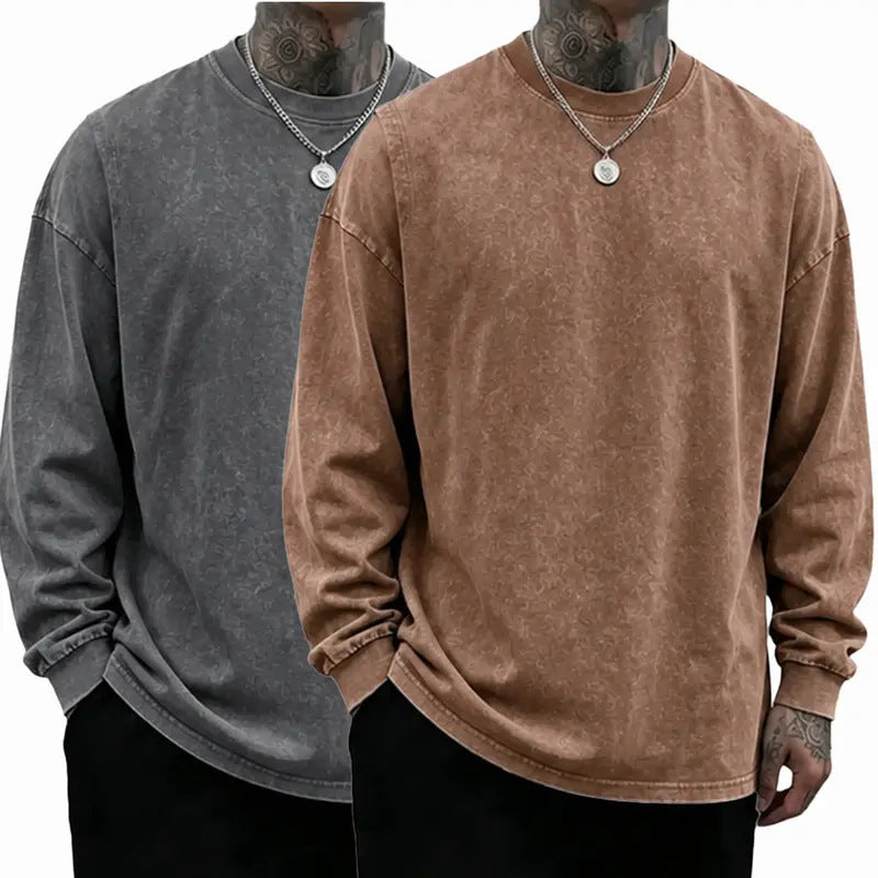 Oversized Casual Washed Long Sleeve Shirt