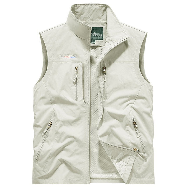 Men Fall Winter Reversible Fleece Lined Vest