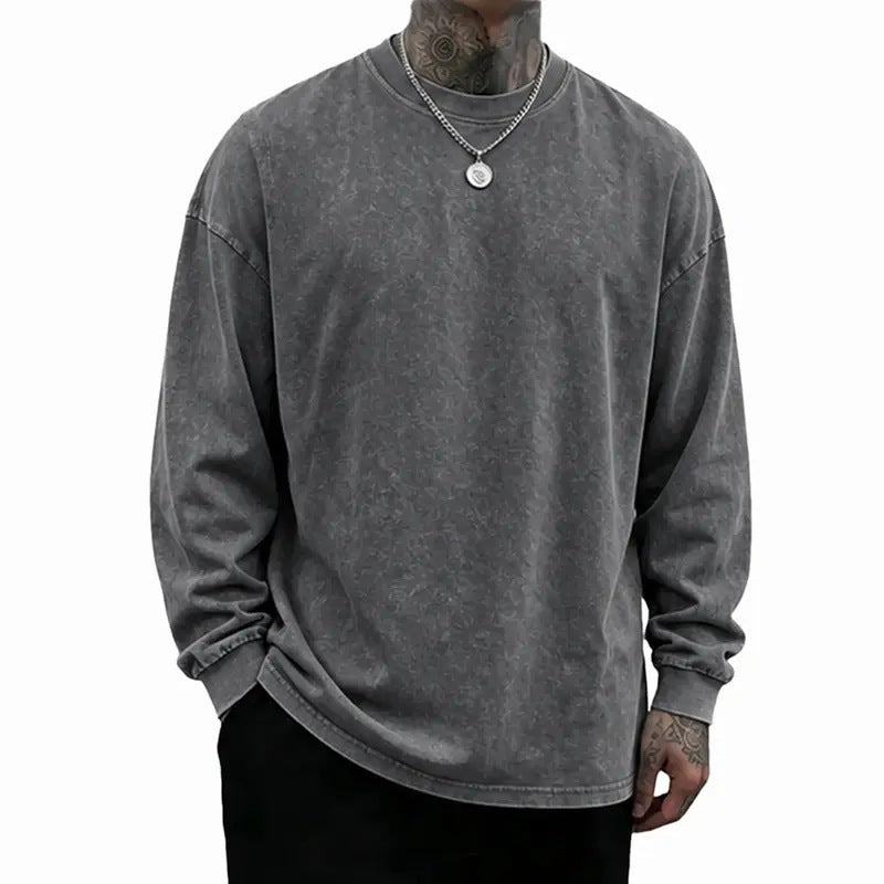 Oversized Casual Washed Long Sleeve Shirt