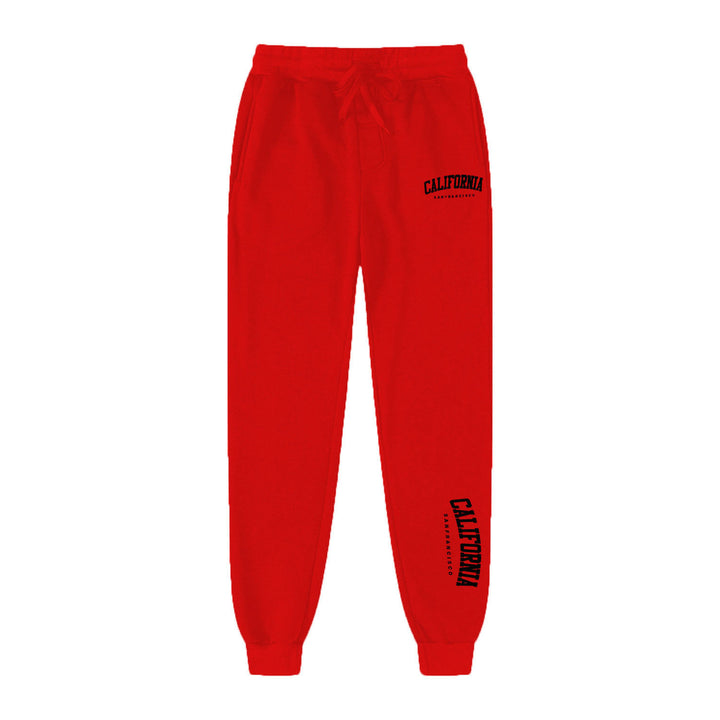 Men Warm Fleece Letter Print Jogger Pants