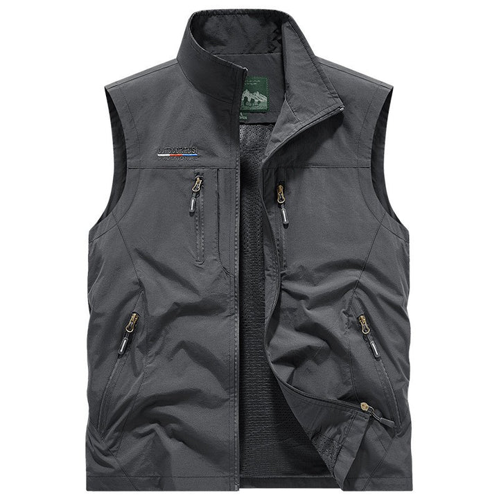 Men Fall Winter Reversible Fleece Lined Vest