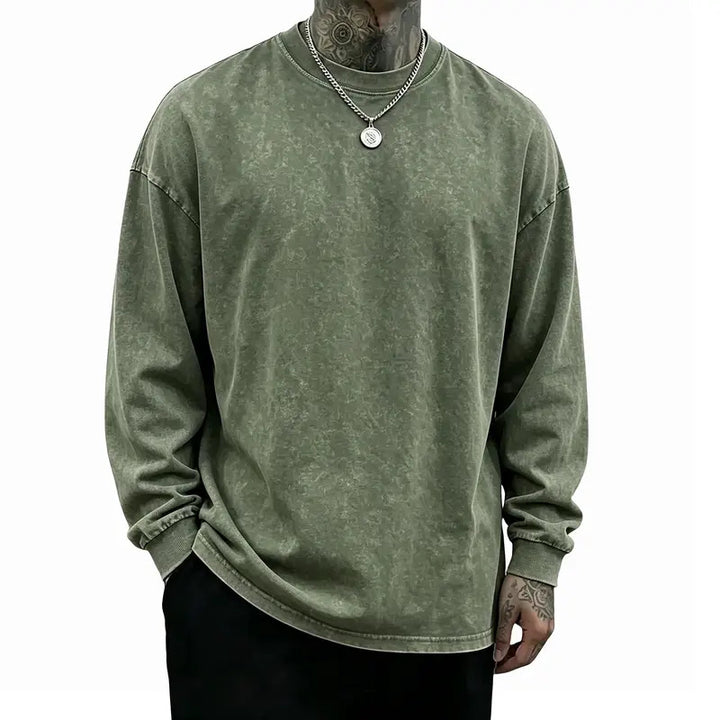 Oversized Casual Washed Long Sleeve Shirt