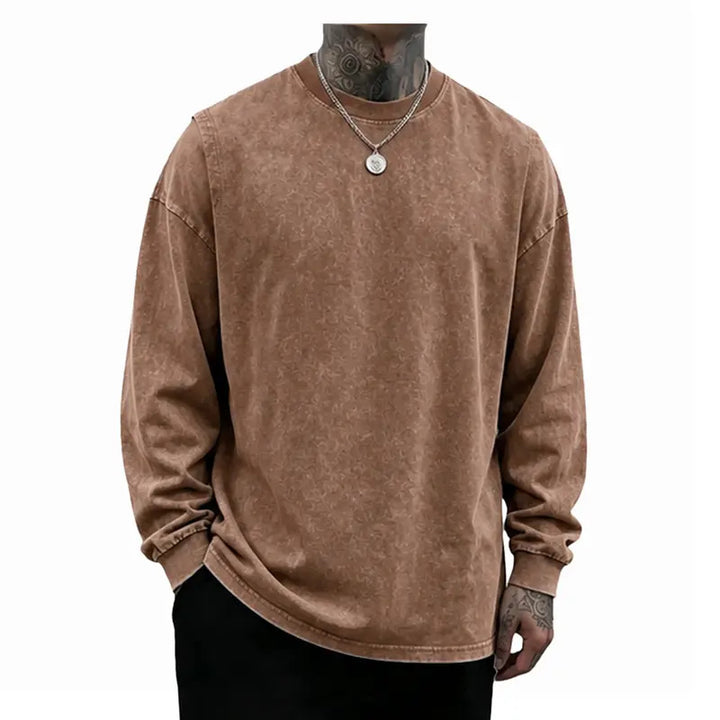 Oversized Casual Washed Long Sleeve Shirt