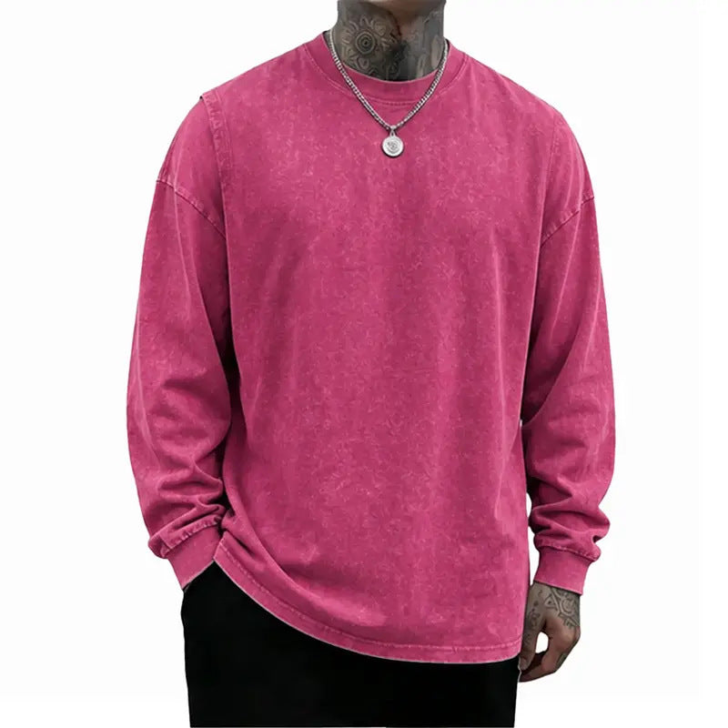 Oversized Casual Washed Long Sleeve Shirt