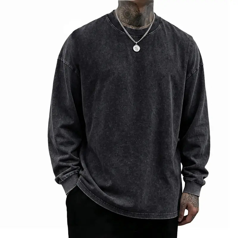 Oversized Casual Washed Long Sleeve Shirt