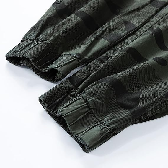 Men's Camouflage Military Cargo Pants Relaxed Fit Zipper Pockets Cotton Cargo Pants