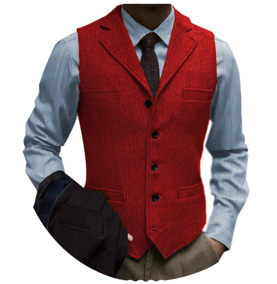herringbone tweed suit vest