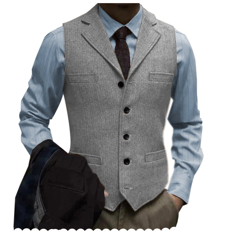 herringbone tweed suit vest