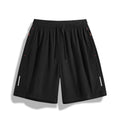 Quick-drying, elastic waistband, lightweight and stretchy; suitable for fitness training and running; features zippered pockets.