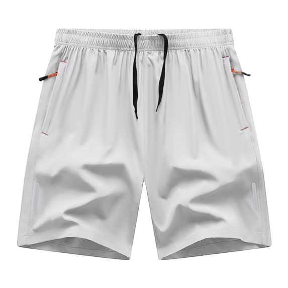 Quick-drying, elastic waistband, lightweight and stretchy; suitable for fitness training and running; features zippered pockets.