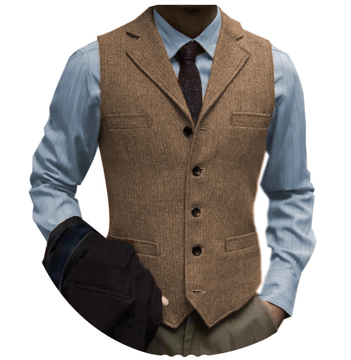 herringbone tweed suit vest