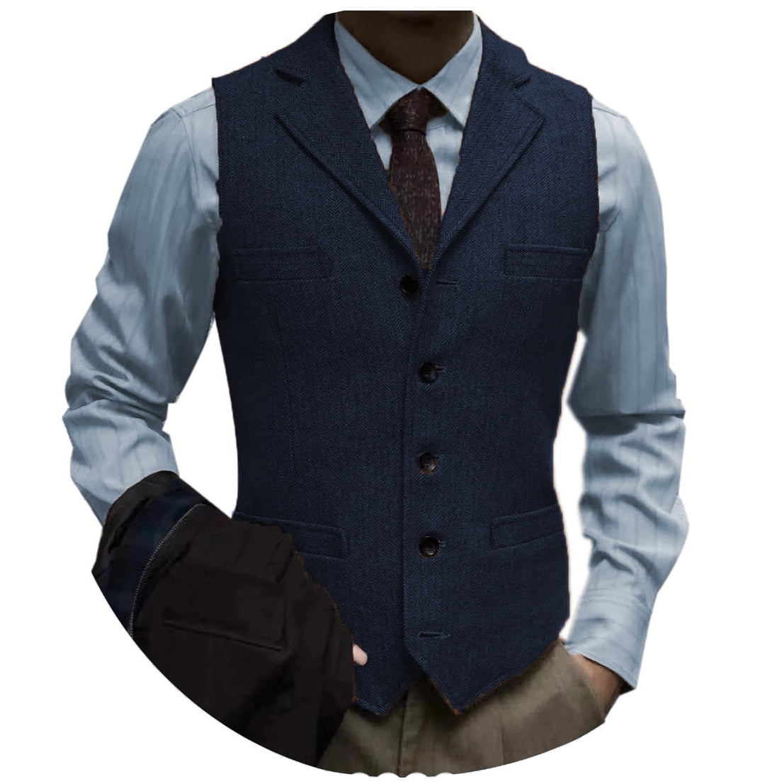 herringbone tweed suit vest