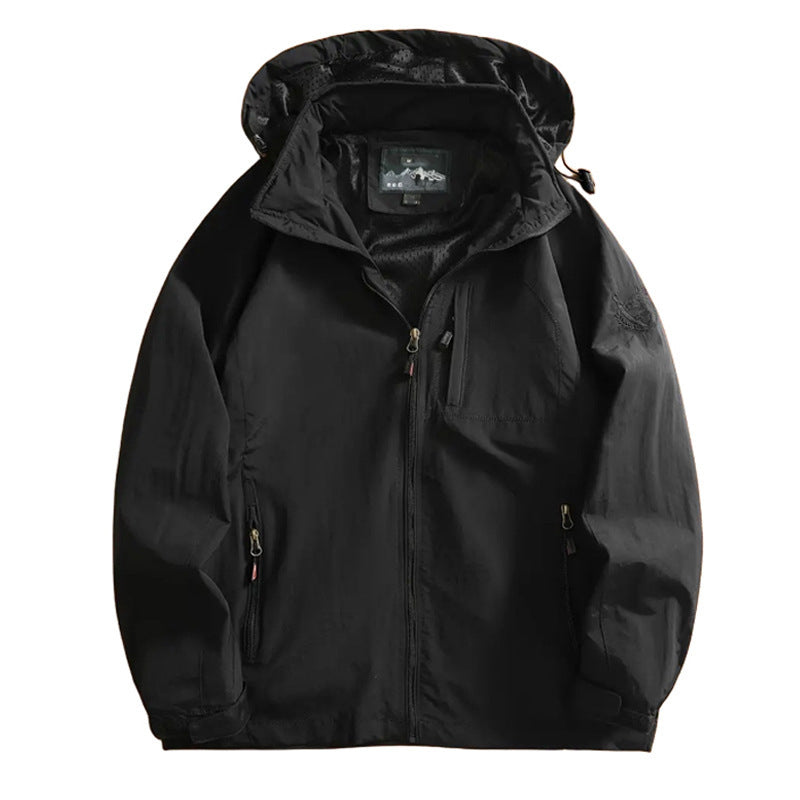 Men Outdoor Waterproof Hooded Hiking Jacket