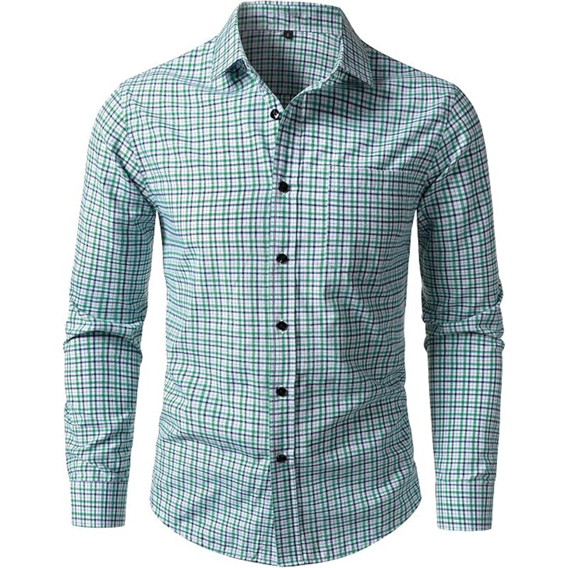 Classic Plaid Long Sleeve Shirt For Men