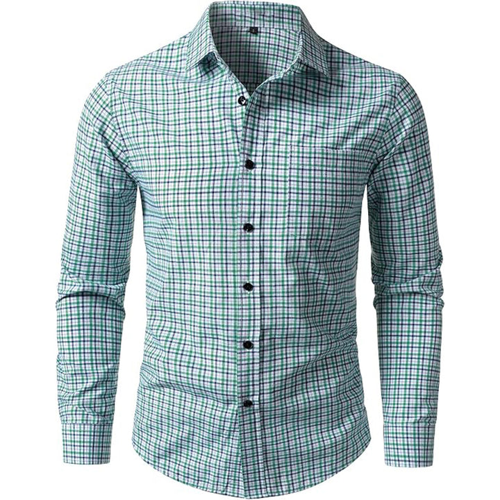 Classic Plaid Long Sleeve Shirt For Men
