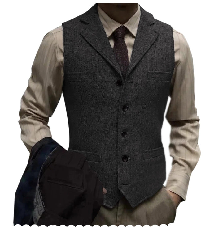 herringbone tweed suit vest