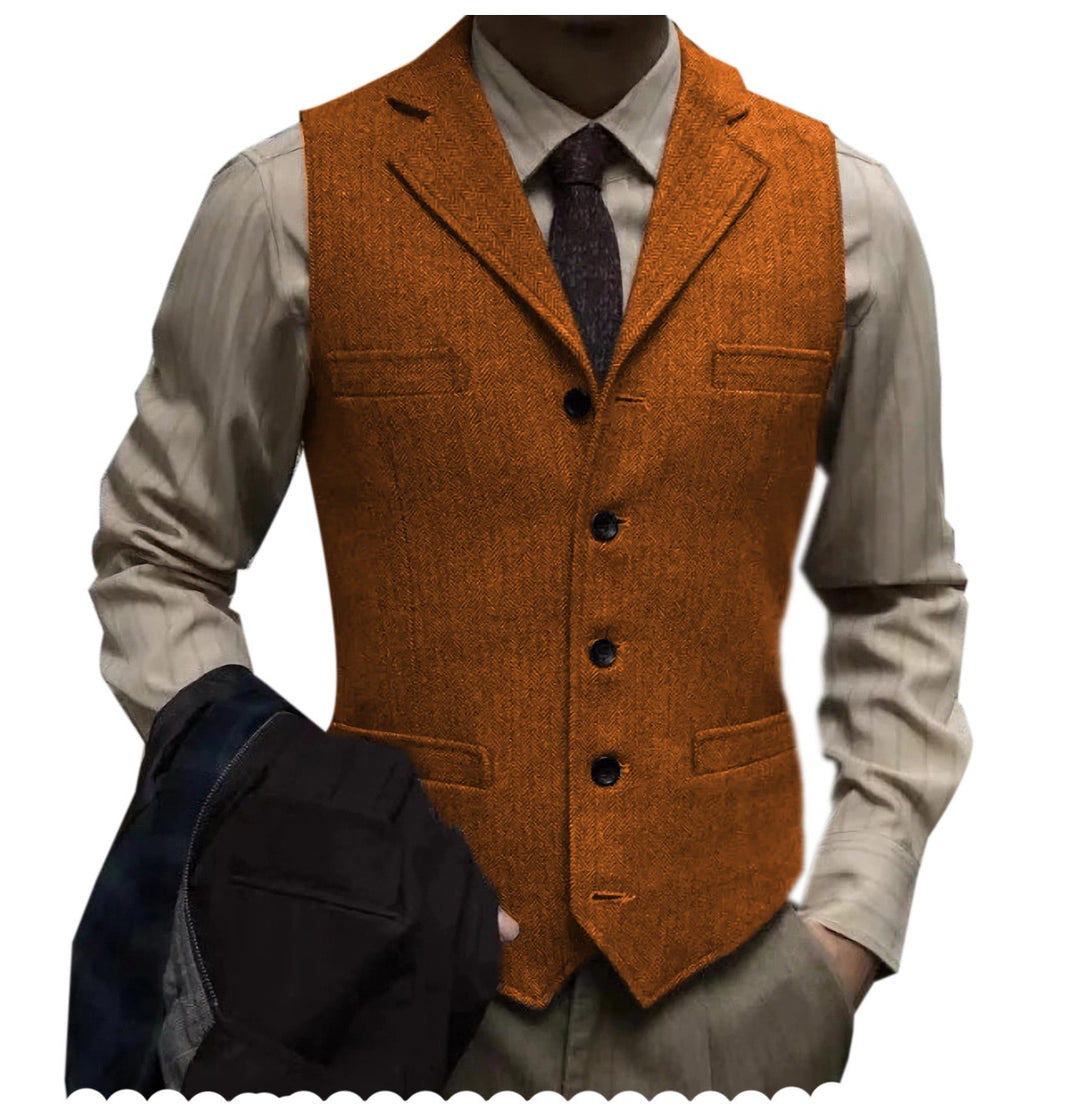 herringbone tweed suit vest