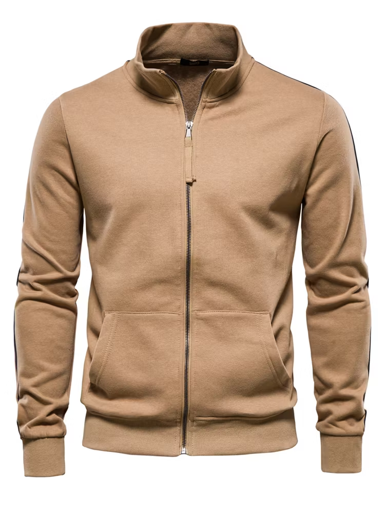 Men's Casual Solid Zip-Up Sweatshirt