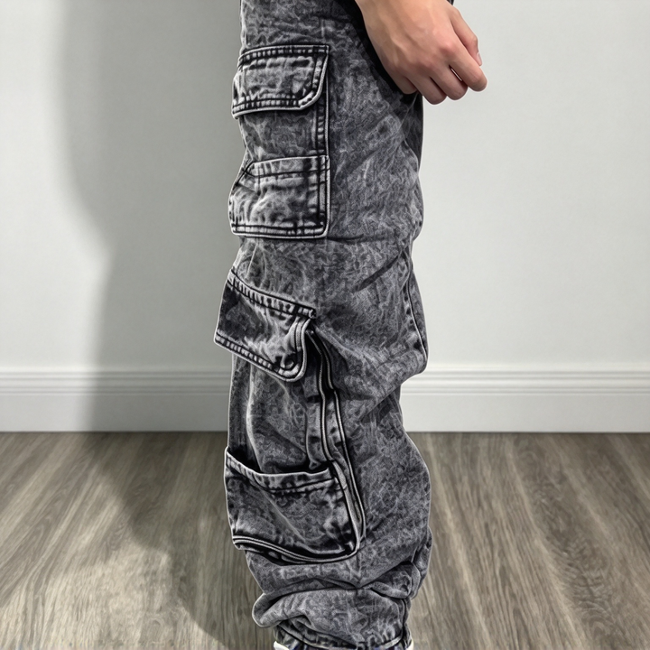 Y2K Wide-Leg Cargo Jeans